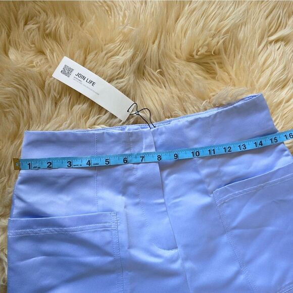 NWT Zara Light Purple/blue Satin Effect Wide Leg Pants Size Medium - Picture 6 of 12